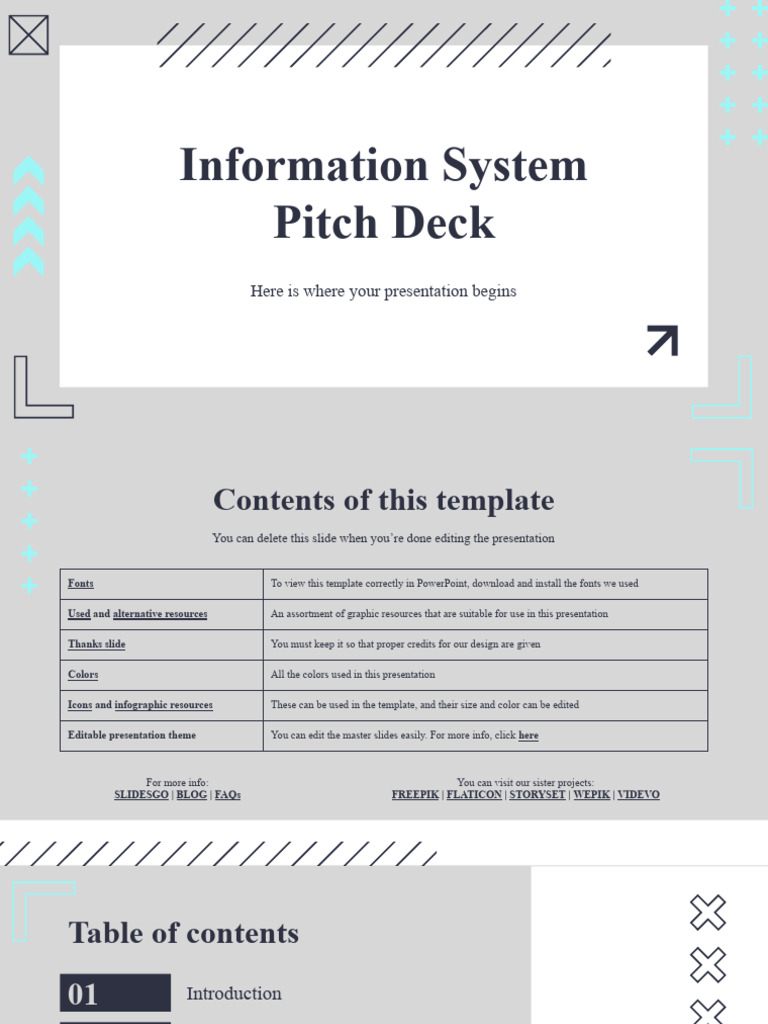 Information System Pitch Deck by Slidesgo | PDF | Infographics | Computing