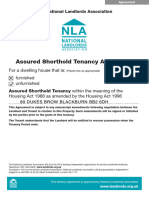 NLA Assured Shorthold Tenancy Agreement