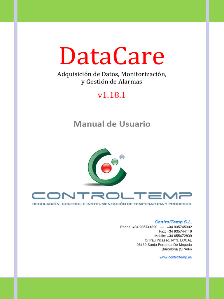 Manual de Usuario DataCare v1.18.1 | PDF | Ventana (informática ...