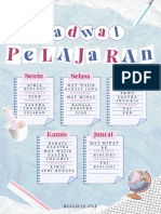 Biru Muda Putih Lucu Jadwal Sekolah Dokumen A4