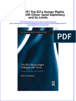 Ebook PDF The Eus Human Rights Dialogue With China Quiet Diplomacy and Its Limits PDF