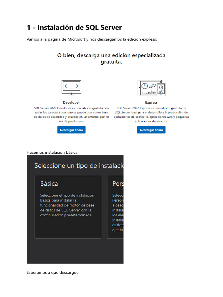 Guía Básica: Instalación SQL Server | PDF | Informática