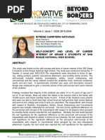 Self-Concept and Level of Career Interest of Grade 9 Students at San Roque National High School by Myrene Carritero Natividad