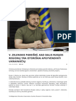 V. Zelenskis Pareiškė, Kad Dalis Rusijos Regionų Yra Istoriškai Apgyvendinti Ukrainiečių - KaunoDiena - LT