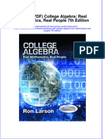 Ebook PDF College Algebra Real Mathematics Real People 7th Edition PDF
