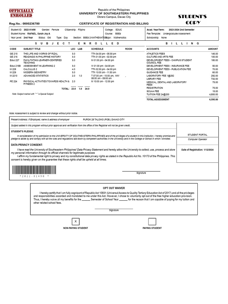 Certificate of Registration 236780 | PDF