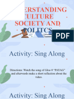 Understanding Culture Society and Politcs