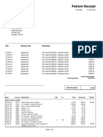 Patient Receipt: Date Payment Amount Payment Type Description