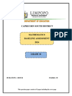 GRADE 10 Maths BASELINE ASSESSMENT 2024