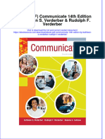 Ebook PDF Communicate 14th Edition by Kathleen S Verderber Rudolph F Verderber PDF