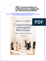 Ebook PDF Communicating For Managerial Effectiveness Challenges Strategies Solutions 6th Edition PDF