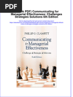 Ebook PDF Communicating For Managerial Effectiveness Challenges Strategies Solutions 6th Edition PDF