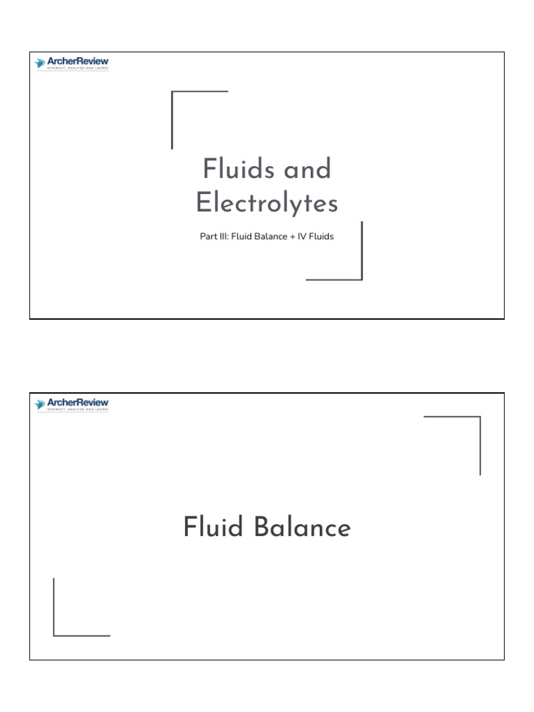 Fluids And Electrolytes Pdf Saline Medicine Dehydration