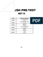 English Pre-Test - Set D
