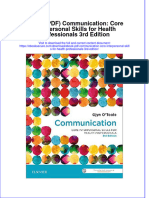 Ebook PDF Communication Core Interpersonal Skills For Health Professionals 3rd Edition PDF