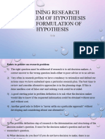 Defining Research Problem of Hypothesis and Formulation of RM TNB 14.1.24