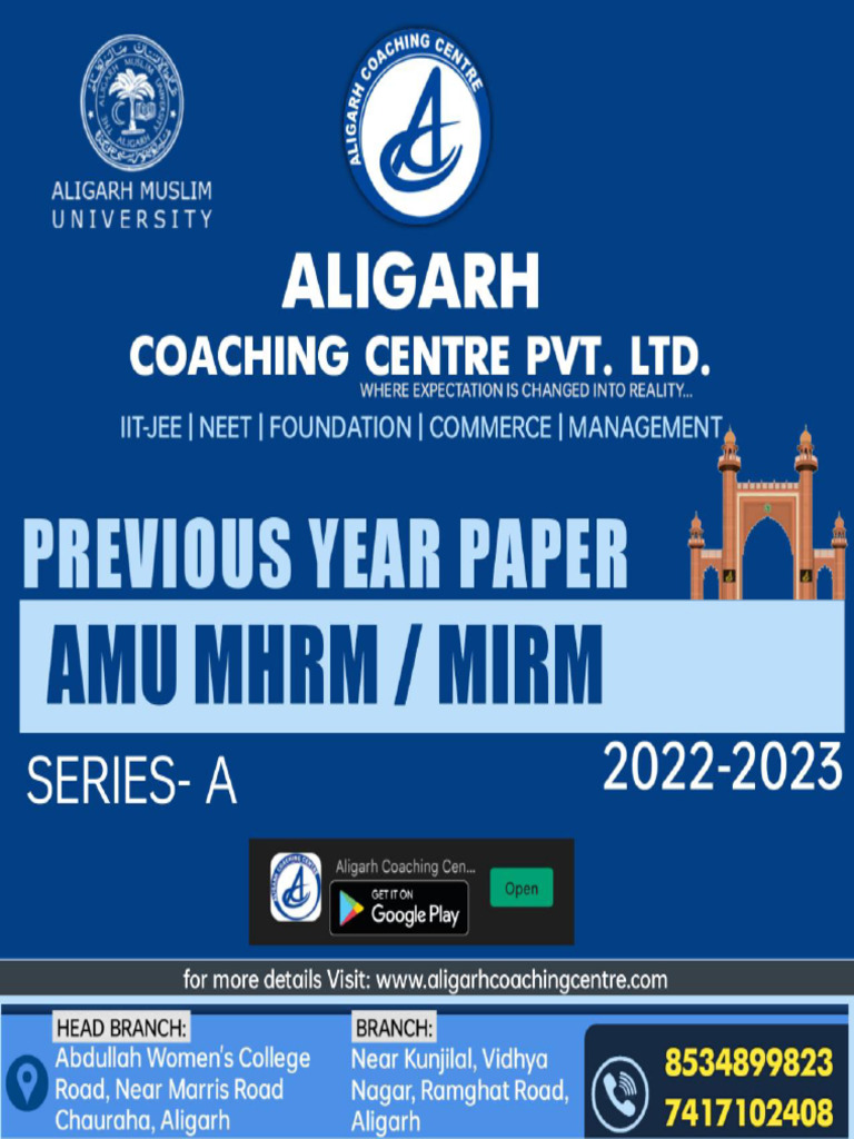 Amu MHRM - Mirm Pyq 2022-23 | PDF