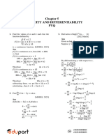 Continuity and Differentiability PYQ: 1. Find The Values of 3. Derivative of Ans