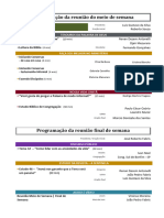 Programação Das Reuniões - Semana08012024