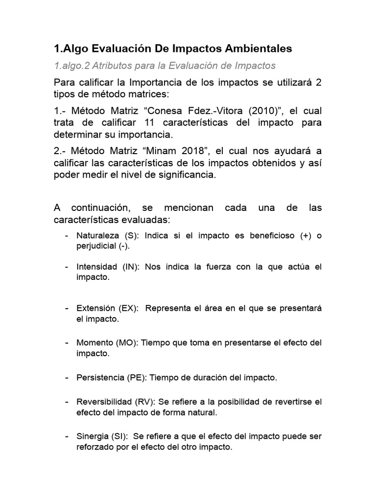 Evaluación de Impactos Ambientales | PDF | Evaluación de impacto ambiental