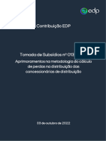 Contribuição EDP: Aprimoramentos Na Metodologia Do Cálculo de Perdas Na Distribuição Das Concessionárias de Distribuição