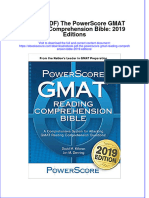 Ebook PDF The Powerscore GMAT Reading Comprehension Bible 2019 Editions PDF