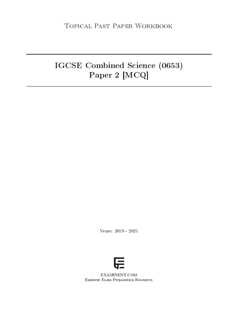 IGCSE Combined Science Past Papers | PDF | Chemistry | Physical Sciences