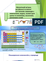 Метали. Металічний Зв'Язок. Характерні Фізичні Та Хімічні Властивості Металів Взаємодія з Неметалами, Водою, Лугами (Для Цинку Та Алюмінію), Кислотами, Розчинами Солей.
