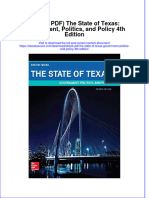 Ebook PDF The State of Texas Government Politics and Policy 4th Edition PDF