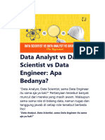 Data Analyst Vs Data Scientist Vs Data Engineer