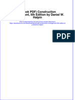 Ebook PDF Construction Management 5th Edition by Daniel W Halpin PDF