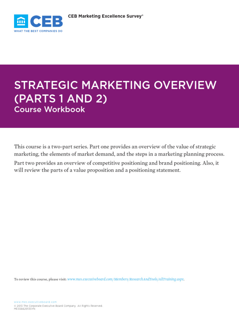 Strategic - Marketing - Overview | PDF | Marketing | Marketing Strategy
