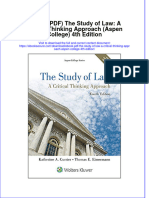 Ebook PDF The Study of Law A Critical Thinking Approach Aspen College 4th Edition PDF