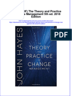 Ebook PDF The Theory and Practice of Change Management 5th Ed 2018 Edition PDF