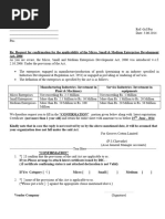 Confirmation Under MSME ACT 2006