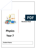 Physics Y7 Term 1 Revision Pack