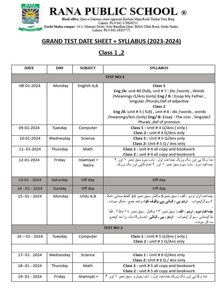 Class 1,2 PDF