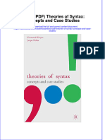 Ebook PDF Theories of Syntax Concepts and Case Studies PDF