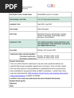 Unit 20 Organisational Behaviour