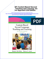 Ebook PDF Content Based Second Language Teaching and Learning An Interactive Approach 2nd Edition PDF