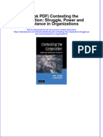 Ebook PDF Contesting The Corporation Struggle Power and Resistance in Organizations PDF