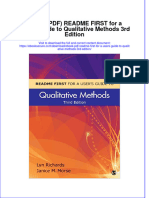 Ebook Ebook PDF Readme First For A Users Guide To Qualitative Methods 3rd Edition PDF