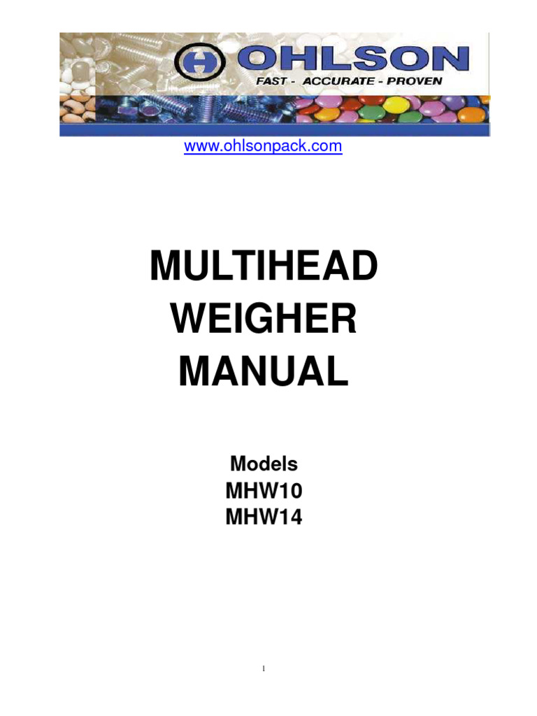 Ohlson Multihead Weigher Manual | PDF | Weight | Calibration