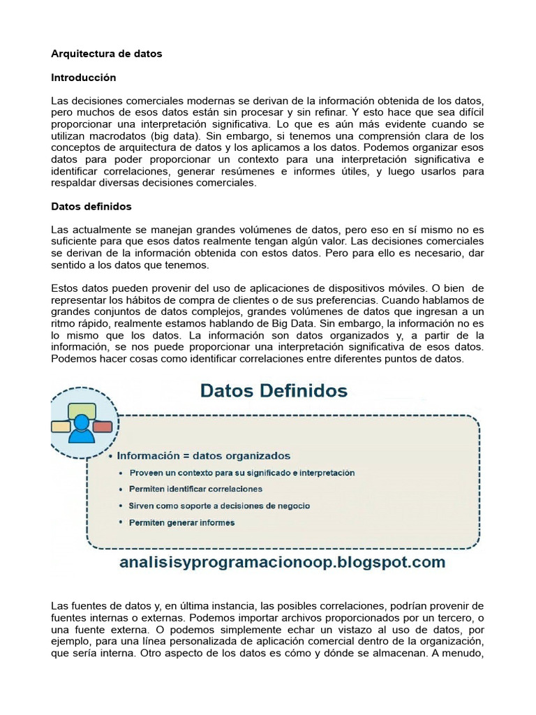 Arquitectura de Datos Empresariales | PDF | Bases de datos | Big Data