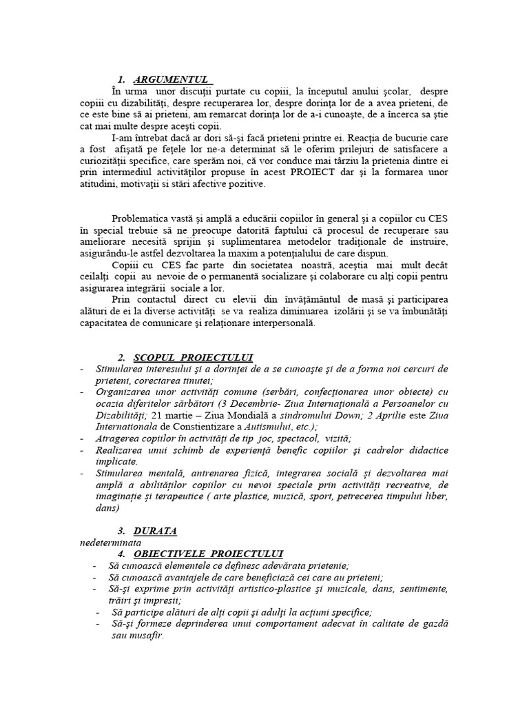 Model Proiect | PDF