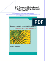 Ebook Ebook PDF Research Methods and Statistics A Critical Thinking Approach 4th Edition PDF
