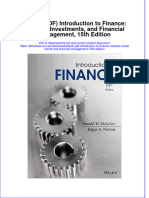 FULL Download Ebook PDF Introduction To Finance Markets Investments and Financial Management 15th Edition PDF Ebook