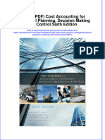 Ebook PDF Cost Accounting For Managerial Planning Decision Making and Control Sixth Edition PDF