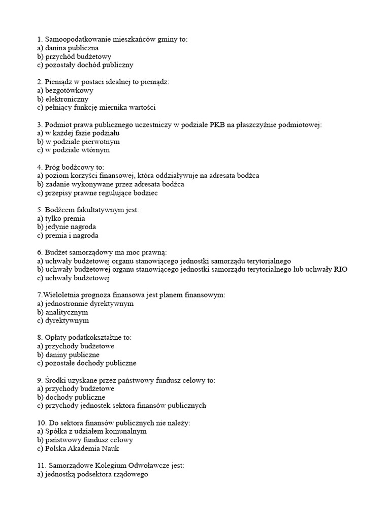 Test Z Finansów 1 PDF