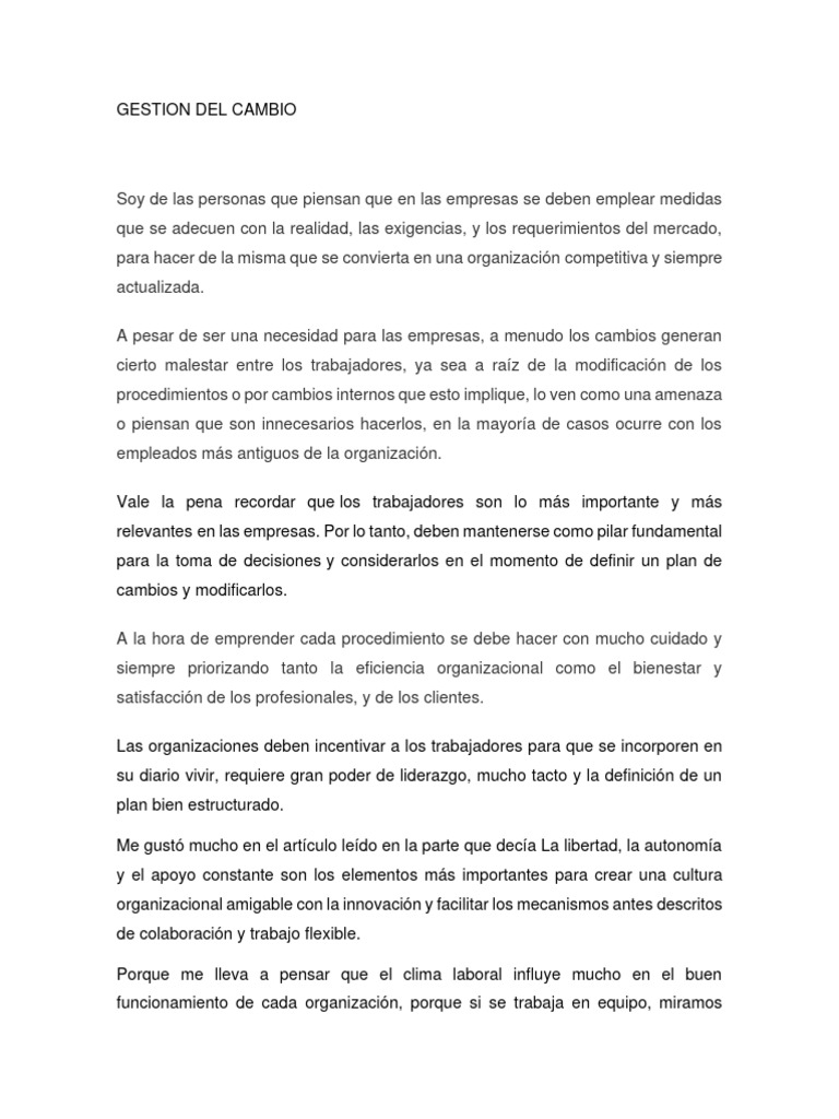 Estrategias para una Gestión del Cambio Efectiva | PDF | Business ...